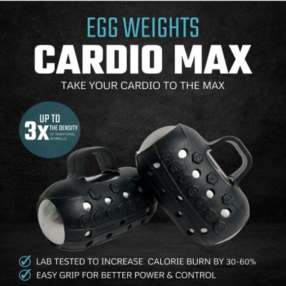 Egg Weights Cardio Max 1.5LB Each Handheld Weight - Set of 2 - Black - NEW - Picture 3 of 5